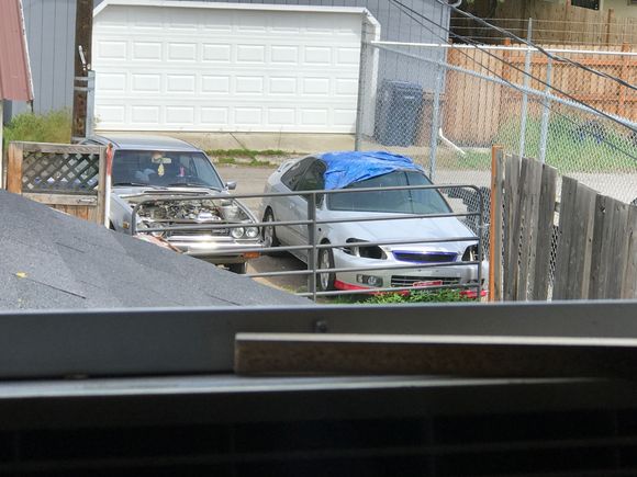 Waiting to go to paint. Tomorrow it should be there! My 77 next to it. Remember when I took a break to swap engines on the 77? I let it sit until now.. got a Weber and did a few things, now he runs again. The 00 is my most practical and reliable car sadly.. so it's been rough. Ha. I took the type r engine and put it in my 94 civic cx. Too much power for a stock chassis, well maybe.. it's open header because I don't have it in me to pay for exhaust work when I'll put the d15b8 back in shortly.