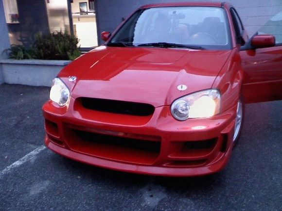 Before multiple times scraping the front bumper