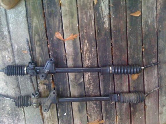 you can tell which rack n pinion is new but check out where the retards put the grommets where it mounts at....@sshole$