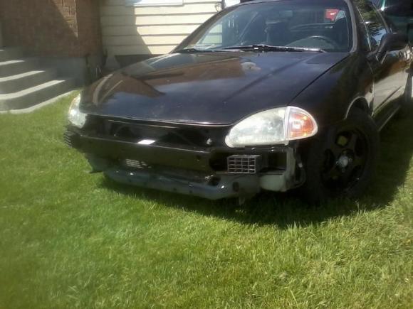 New bumper reinforcement installed