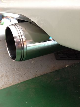 my brother in law polished up my exhaust tip while I tore the car apart.