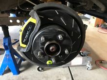 EBC brakes on all 4 corners. Yellow stuff up front and green in the back 
