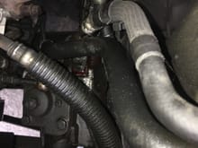 Can you see where the link fluid is pooled? That's where it comes leaking out of...