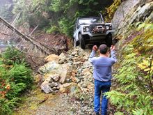 Guiding my driver over the nasty obstacle, that rock on left side did some damage