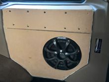 Sub installed and box sealed, it sounds awsome, just need to do the finish work and wrap it in vinyl to match existing interior.