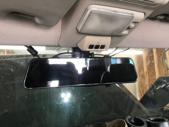 Mirror with front and rear facing cameras