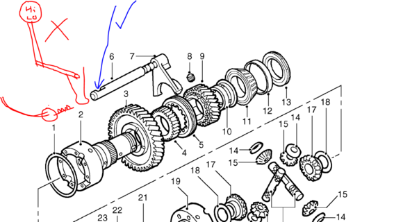 I put the shifter for at the end of the rod instead of the middle