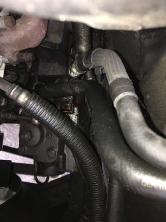 Can you see where the link fluid is pooled? That's where it comes leaking out of...