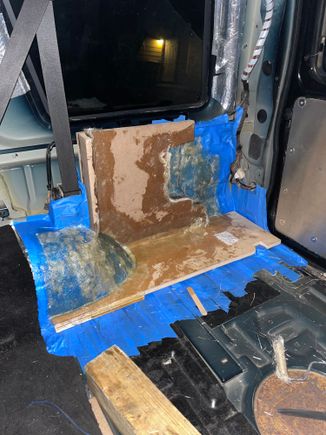 A layer of fiberglass and stone start of the box