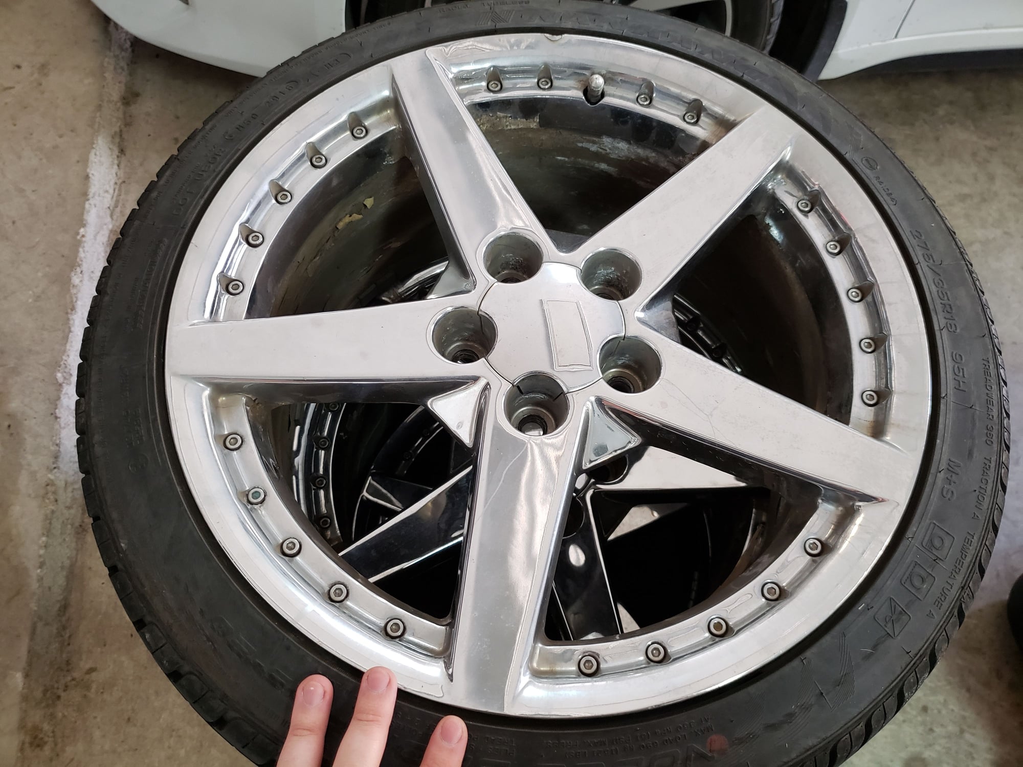  - Chrome C6 Corvette Replica wheels, Very used. - Plano, TX 75082, United States