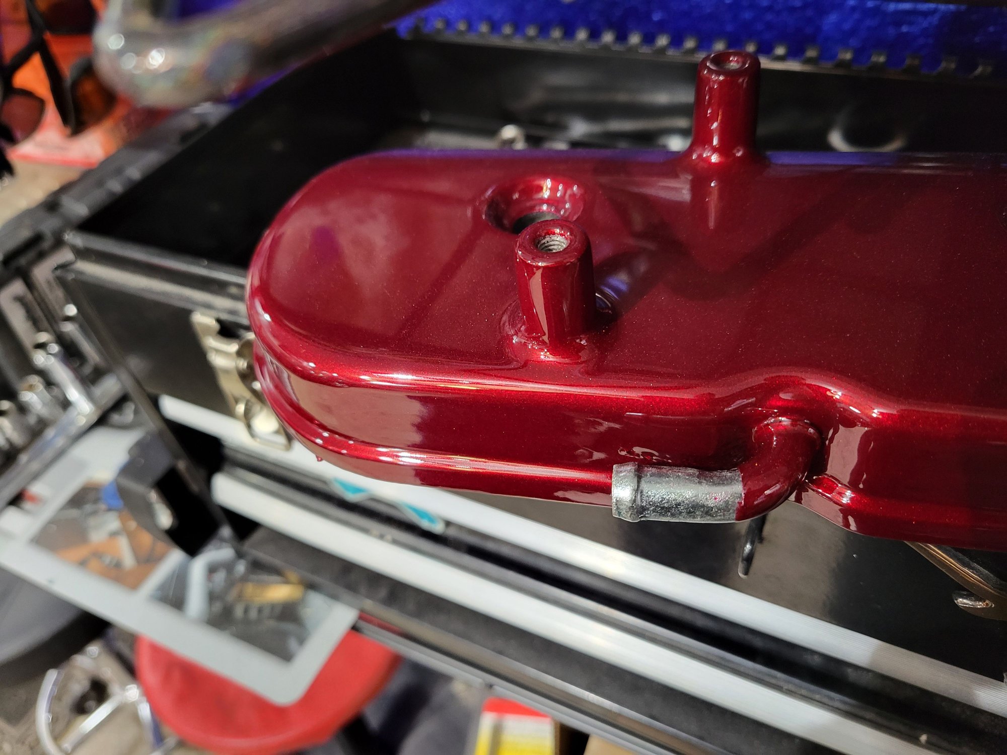 Engine - Intake/Fuel - Holley 241-90 Valve Covers Powder Coated Illusion Cherry - Used - 1997 to 2014 Chevrolet Corvette - Longview, TX 75601, United States