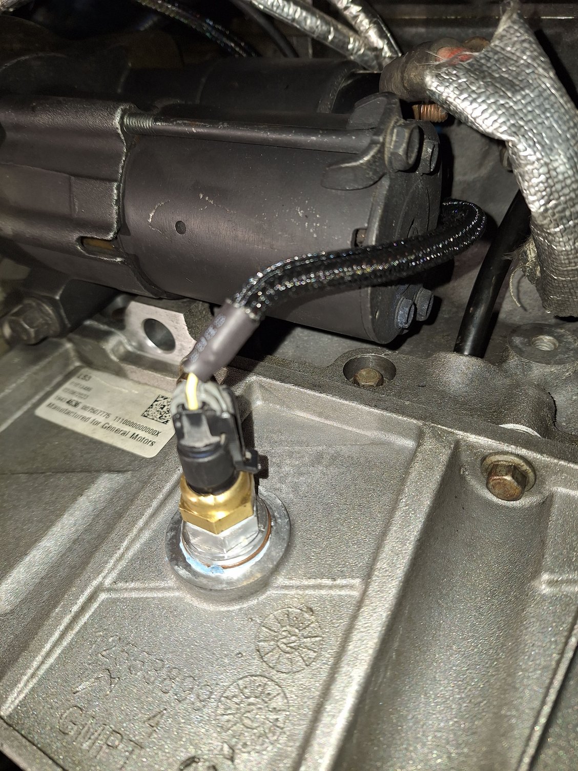 Oil temp sender where oil level sensor used to be.