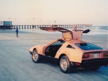 Cruising Daytona Beach in late 1980's in our '75 Bricklin