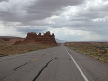 Lots of empty highway on the way to Hanksville, UT. Could really open it up here.