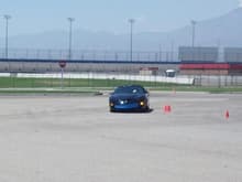 Autocross at California Speedway.  Turn 3 of the track in the background