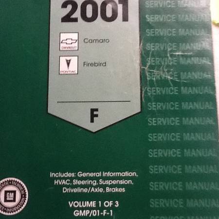  - Service Manuals for Camaro/Firebird - K-Xille, TN 37921, United States