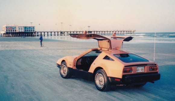 Cruising Daytona Beach in late 1980's in our '75 Bricklin