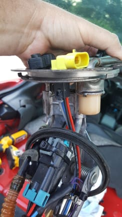 Here you can see how the 98 regulator can easily be removed and a 3/8" hose added to return to the bottom in the tank bucket. Also, the larger yellow Ractronic bulk head.