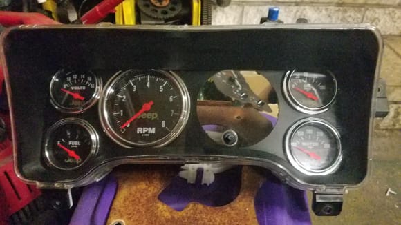 Finished up the gauge cluster minus the speedo which will be coming soon hopefully.