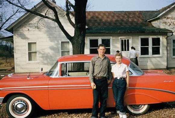 My Cousin bought a new '56 Chevy with dual 4 barrel 265 HP Vette Motor