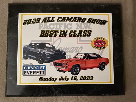 My car received this at PNWCC Show on Sunday. It’s first time out.