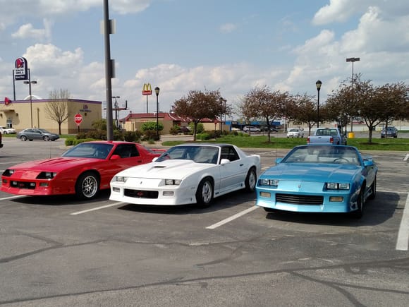 Red 91 Z28 is step son's car, white 91 RS is mine, blue 89 RS a friend's.