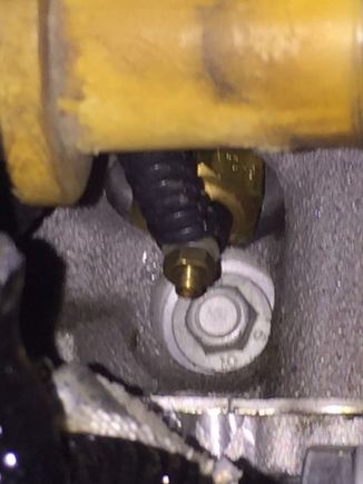 VDO oil temp sender in LS3 oil passage - remove OEM allen head plug and screw in sender