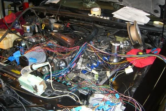 Wiring in the LS1...what a mess!  I've just redone this within the last few weeks...