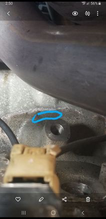 Small crack here leaking coolant. 