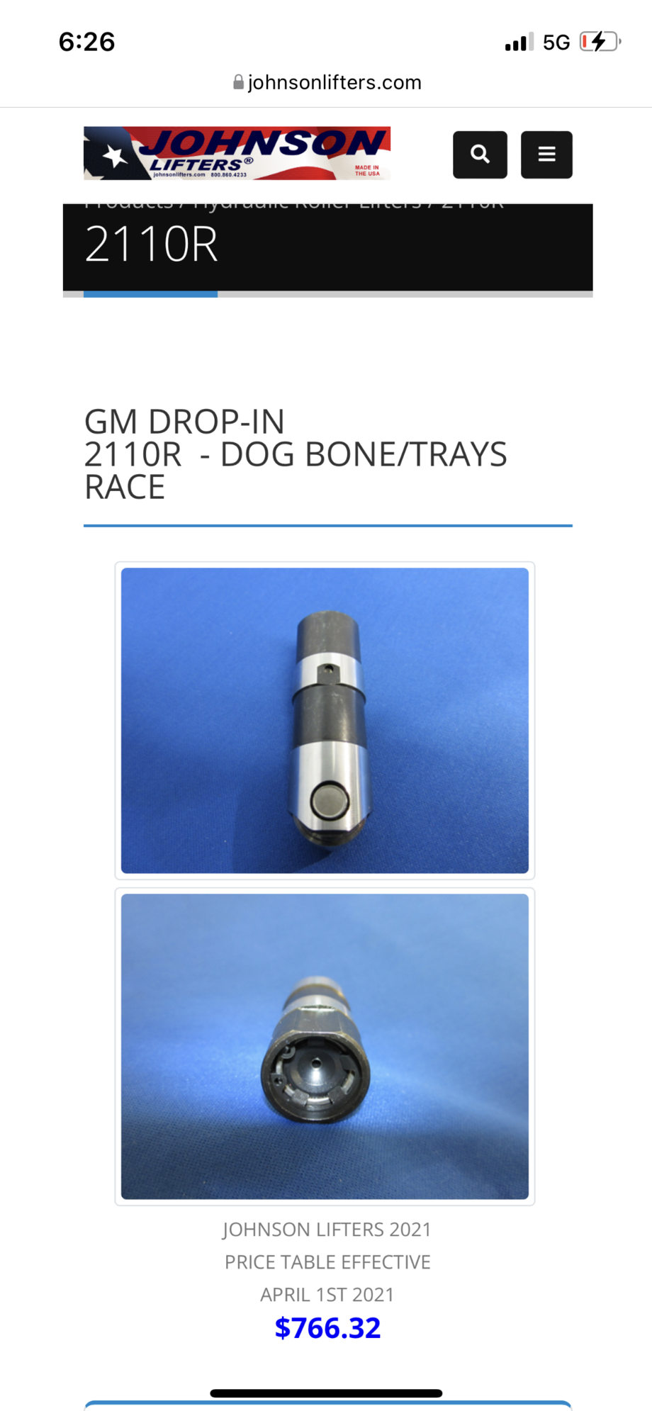 Johnson 2110R Drop In lifters LS1TECH Camaro and Firebird Forum