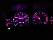 97 cluster shot at night with purple LEDs