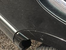 One day after I got my drivers license a woman backed into my car at a bank. She had no insurance and left a dent here. My I30 likes to be hit I guess