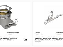 Magnaflow part numbers for 2000-2001 Maxima CA CARB