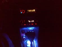 (crappy phone pic) red climate control leds, white climate display, blue leds and white led in gear selector