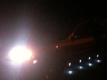 Puddle lights/ headlights with 6000k HID's.

(Also installed strobes in the fog lights)