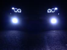 AngelEyes with 6000k fogs and LED running lights and sidemarkers