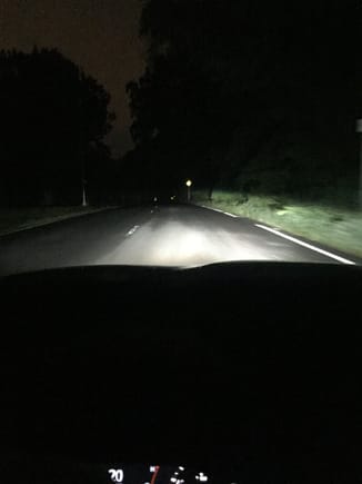 Really dark place no lights on the road