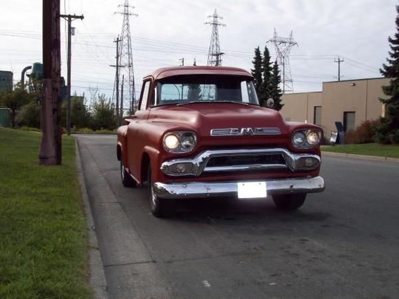 1958 GMC stepside pickup 350 Olds /turbo 400 powered .