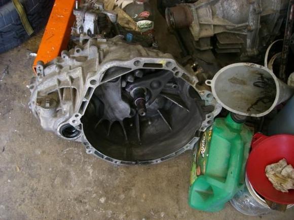 Old trans, whined in all gears, 3rd gear crunch and shifted somewhat hard regardless of the AMSOIL gear oil i had in it.