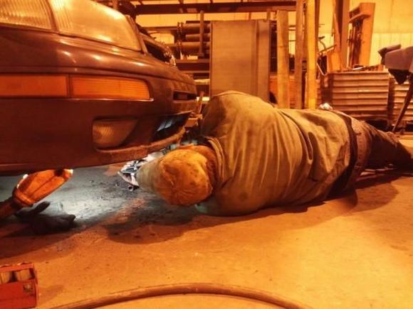 Fit &amp; bolted in steel bar with some rubber gasket material in lieu of bushings, original bolt holes