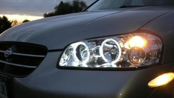 Angel eyes before LED running lights and sidemarkers