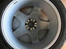 Before and after AMG wheel refinish