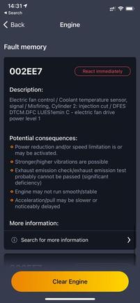 Carly OBD 2 Scanner Reading 4