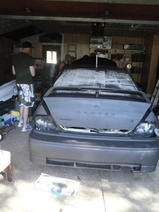 painted and bumpers installed