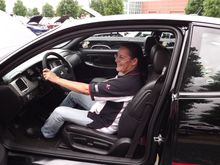 She was in the Car of another exhibitor 