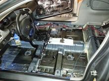 interior disassembled for dynamat installation