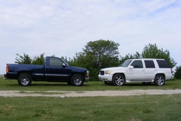 99 Shortbed Chevy and 00 Escalade