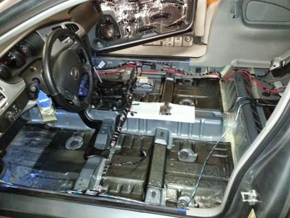 interior disassembled for dynamat installation