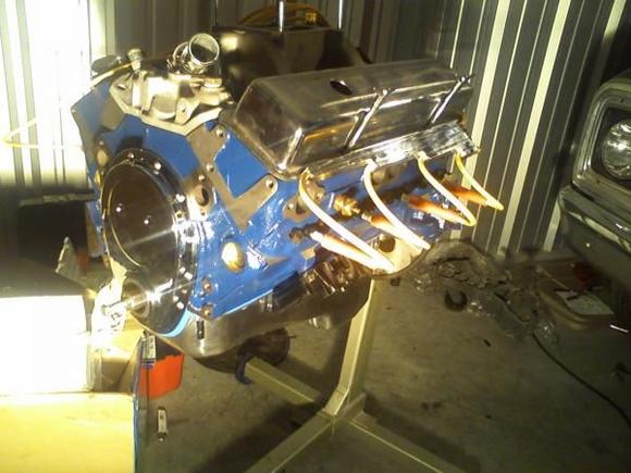 engine mocked up with shiney stuff,