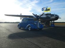 At a Blue Angels airshow alongside a period B-25 Mitchell.